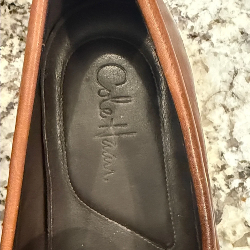 Cole Haan Men's Tan Leather Slip-On Loafers - Picture 2 of 11